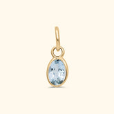 Aquamarine Birthstone Hanger van 14 karaat goud – geboortesteen van maart, Josephina Jewelry