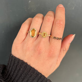 Citrien Flower ring | 14K Goud